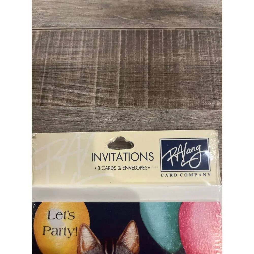 Vintage R.A. Lang Maine Coon cat Party invitations/envelopes 2 packs of 8